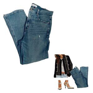 LOFT High Waist Straight Crop Distressed Jeans Size 10/30